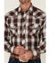 Image #3 - Roper Men's Multi Plaid Embroidered Horse Long Sleeve Pearl Snap Western Shirt, Maroon, hi-res