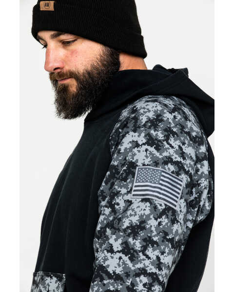 Ariat Men's Digi FR Patriot Work Hooded Sweatshirt, Black, hi-res