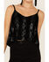Image #2 - Saints & Hearts Women's Southwestern Velvet Cami Top, Black, hi-res