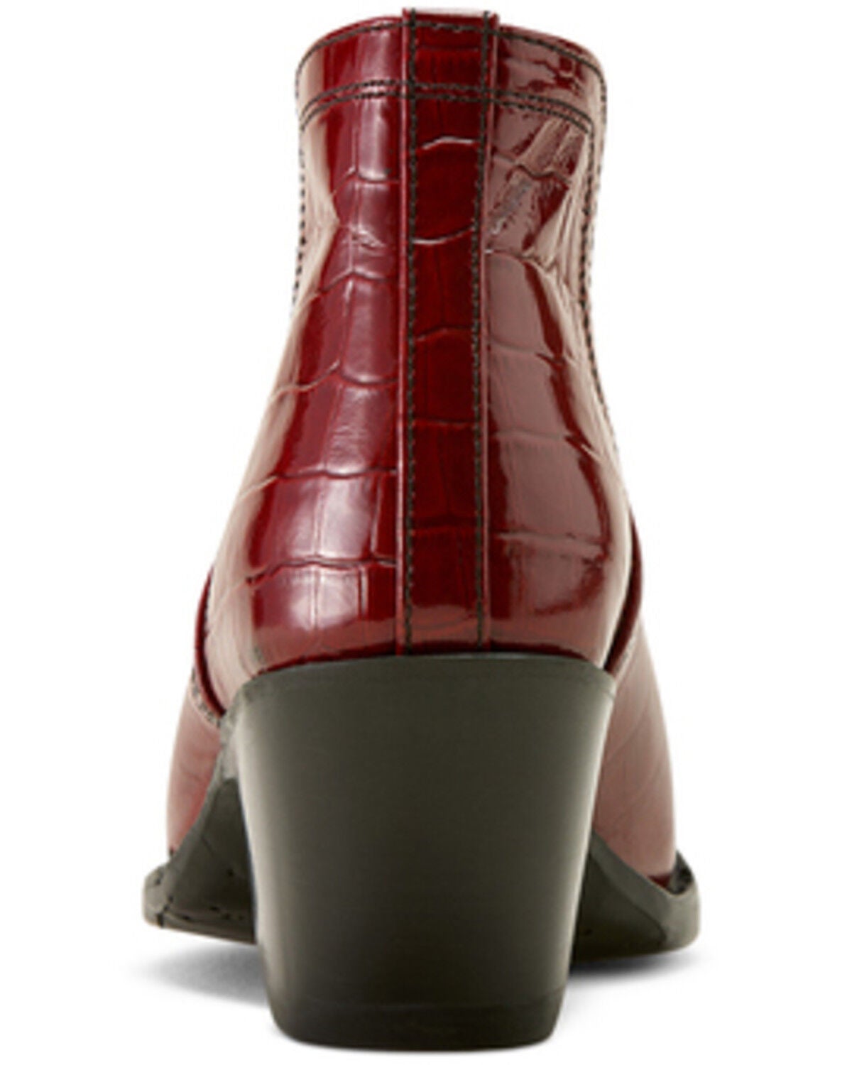 Image #3 - Ariat Women's Dixon Croc Print Western Booties - Snip Toe, Red, hi-res