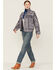 En Creme Women's Quilted Patchwork Zip Jacket, Grey, hi-res
