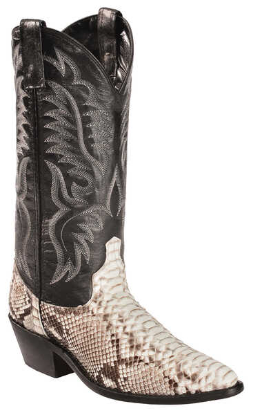 Laredo Men's Key West Python Western Boots - Medium Toe, Natural, hi-res