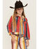 Image #1 - Wrangler X Lainey Wilson Girls' Rodeo Striped Trucker Jacket, Red, hi-res
