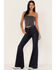 Image #1 - Shyanne Women's Embroidered Dark Wash High Rise Stretch Flare Jeans, , hi-res