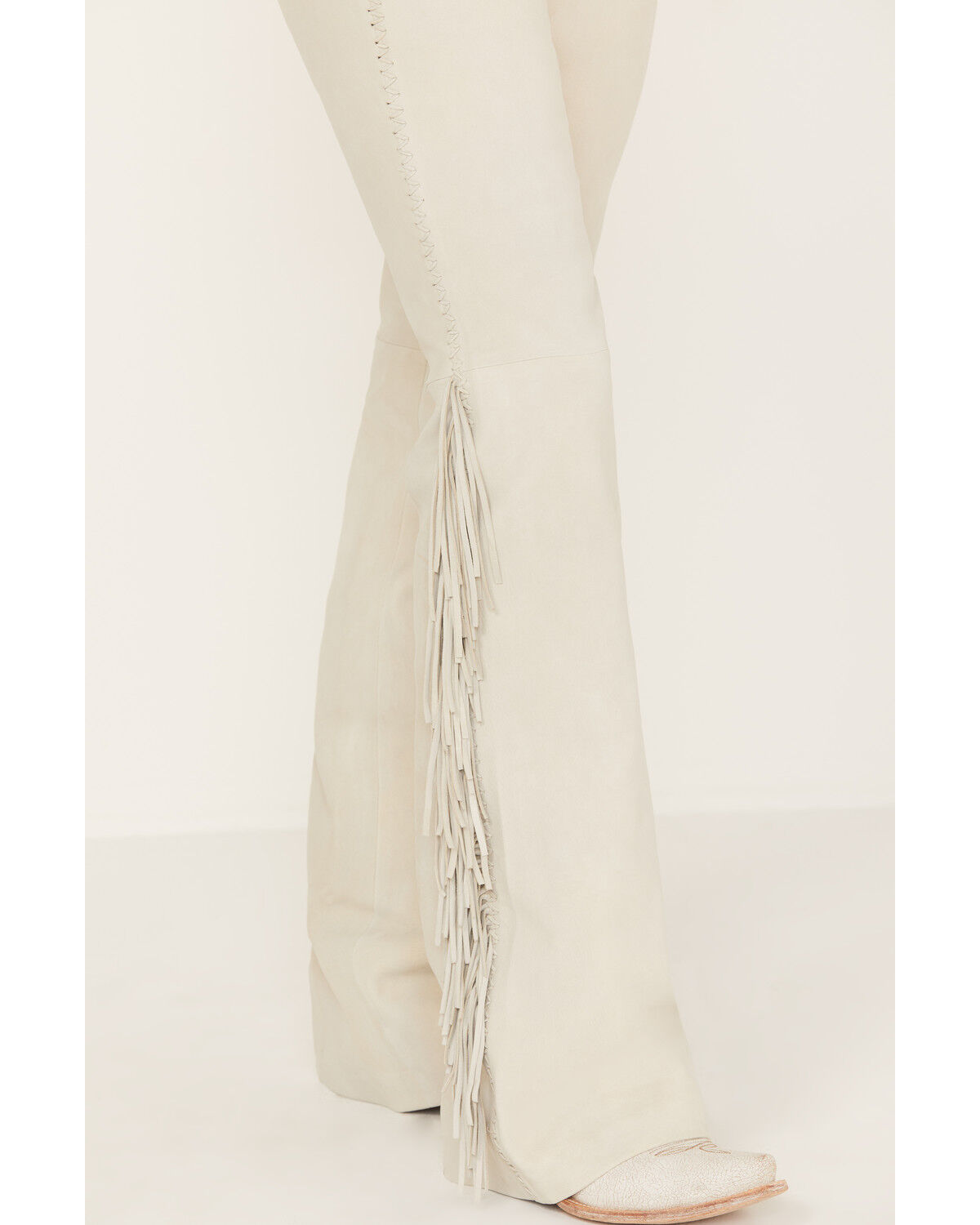 Image #3 - Idyllwind Women's Huntsville High Rise Leather Fringe Flare Pants, Stone, hi-res