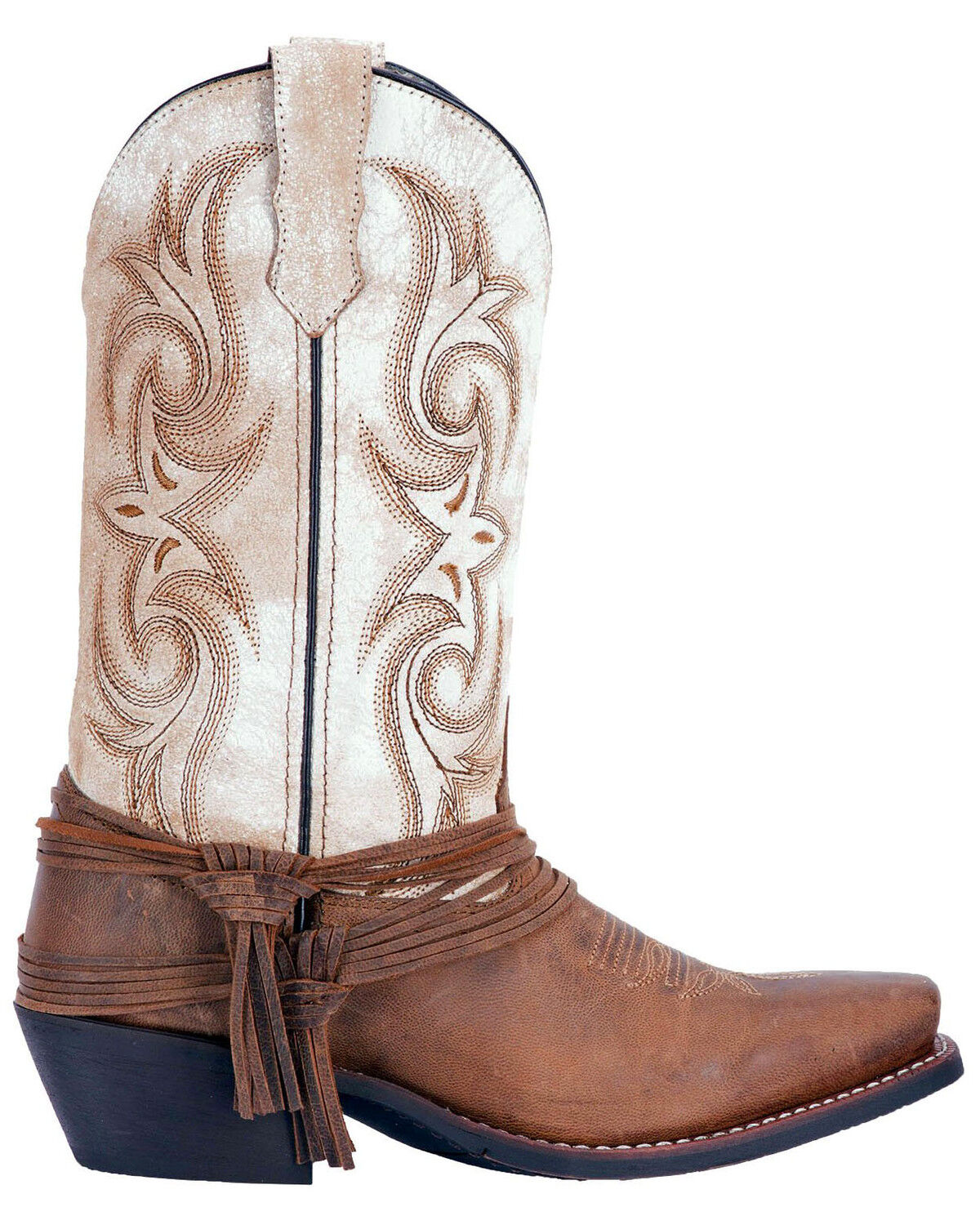 Image #2 - Laredo Women's Myra Ankle Fringe Western Boots - Square Toe, Sand, hi-res