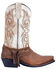 Laredo Women's Myra Ankle Fringe Western Boots - Square Toe, Sand, hi-res