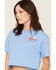 Image #3 - Junk Food Clothing Women's Coors Light Mountains Short Sleeve Cropped Graphic Tee, Blue, hi-res