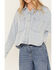 Image #3 - White Crow Women's Denim Knit Cropped Shacket, Light Blue, hi-res