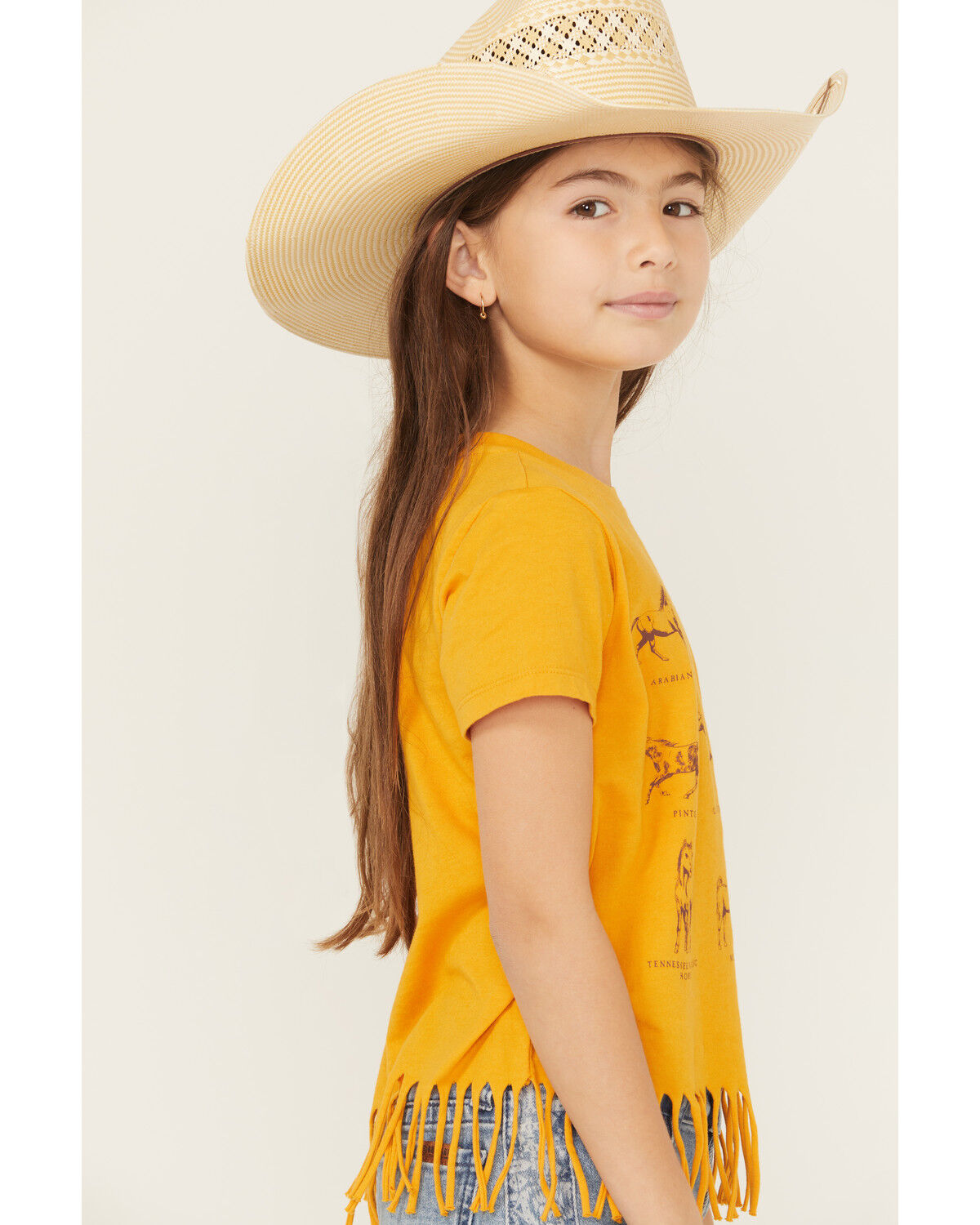 Image #3 - Shyanne Girls' Horse Breeds Short Sleeve T-Shirt, Gold, hi-res