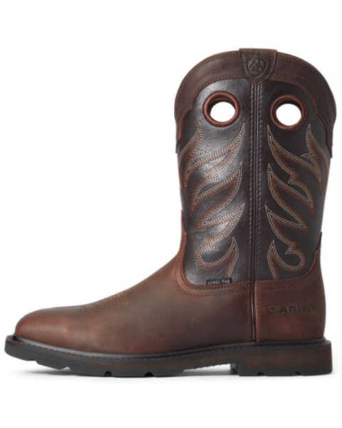 Image #3 - Ariat Men's Groundwork Western Work Boots - Steel Toe, Brown, hi-res
