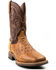 Image #1 - Dan Post Men's Saddle Hand Quill Ostrich Western Boots - Broad Square Toe, Tan, hi-res