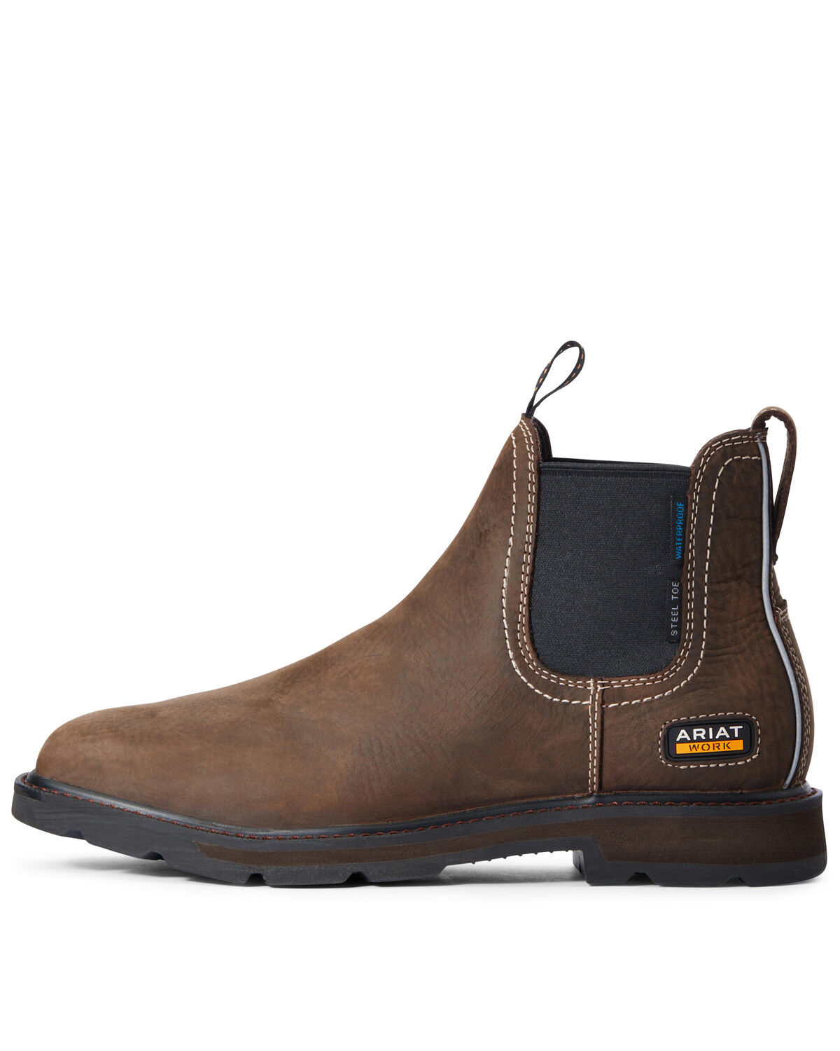 Image #2 - Ariat Men's Groundbreaker Water Resistant Work Boots - Steel Toe, Brown, hi-res
