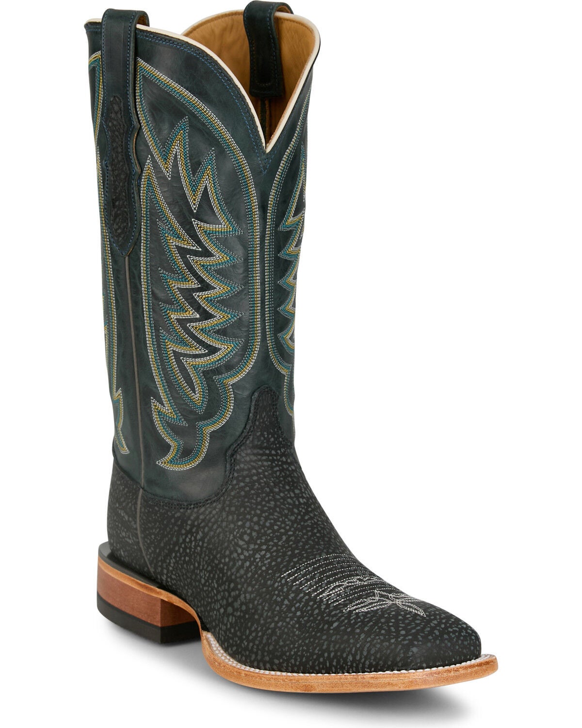 Justin Men's Cowman Tall Western Boots - Square Toe, Black, hi-res
