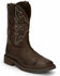 Justin Men's Amarillo Cactus Western Work Boots - Steel Toe, Brown, hi-res