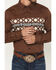 Image #3 - RANK 45&reg; Men's Olympic Southwestern Border Long Sleeve Button-Down Stretch Western Shirt, Brown, hi-res