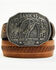 Image #1 - RANK 45® Men's Brooks Tooled Leather Buckle Belt, Brown, hi-res