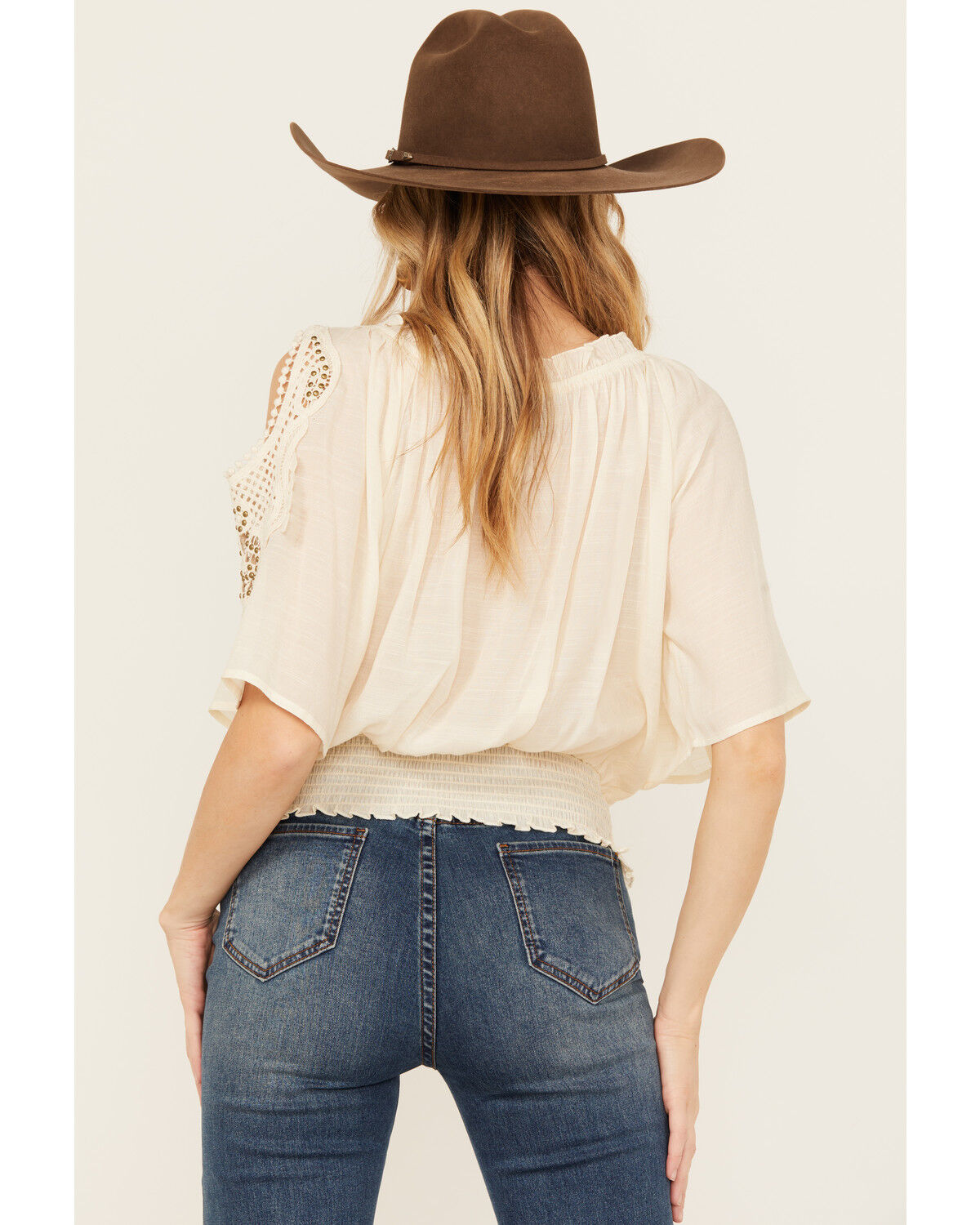 Image #4 - Wild Moss Women's Crochet Cold Shoulder Top, , hi-res