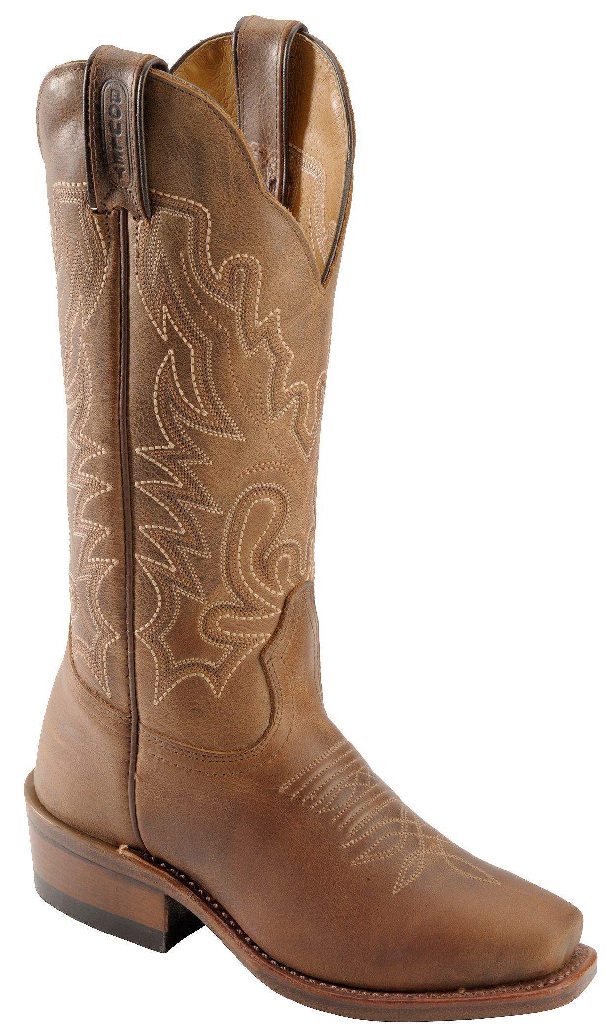 Boulet Women's Rancher Western Boots - Narrow Square Toe, Rustic Brn, hi-res