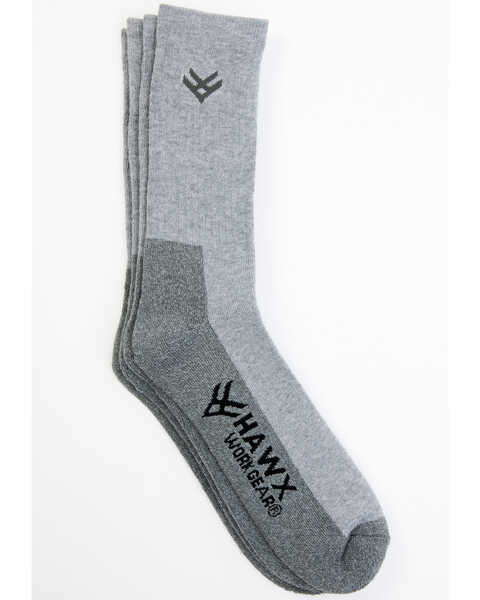 Hawx Men's Steel Toe All Season Speed Dry Crew Socks - 2-Pack, Heather Grey, hi-res