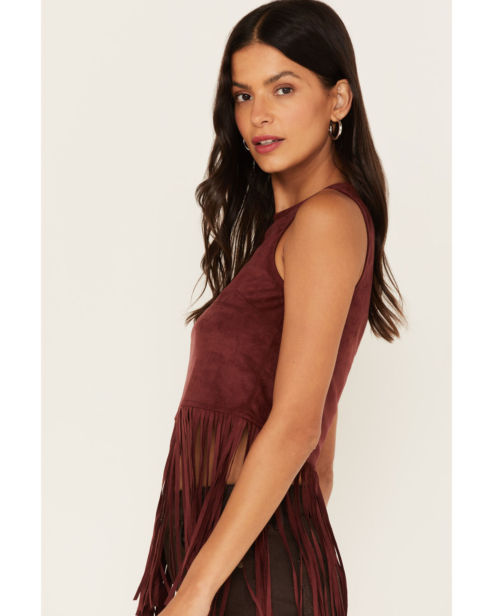 Product Name: Shyanne Women's Faux Suede Fringe Tank Top