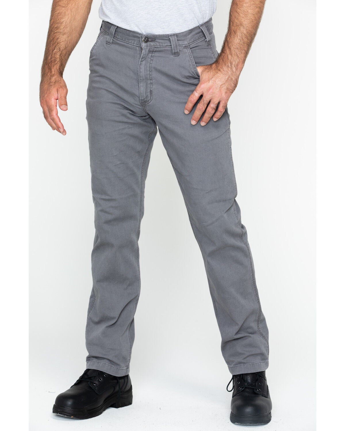 Carhartt Men's Rugged Flex&reg; Rigby Dungaree Stretch Work Pants - Big, Grey, hi-res