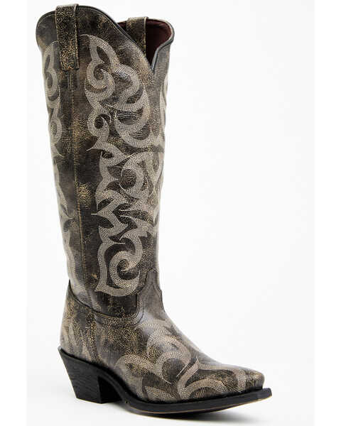 Laredo Women's Twyla Tall Western Boots - Snip Toe , Black, hi-res
