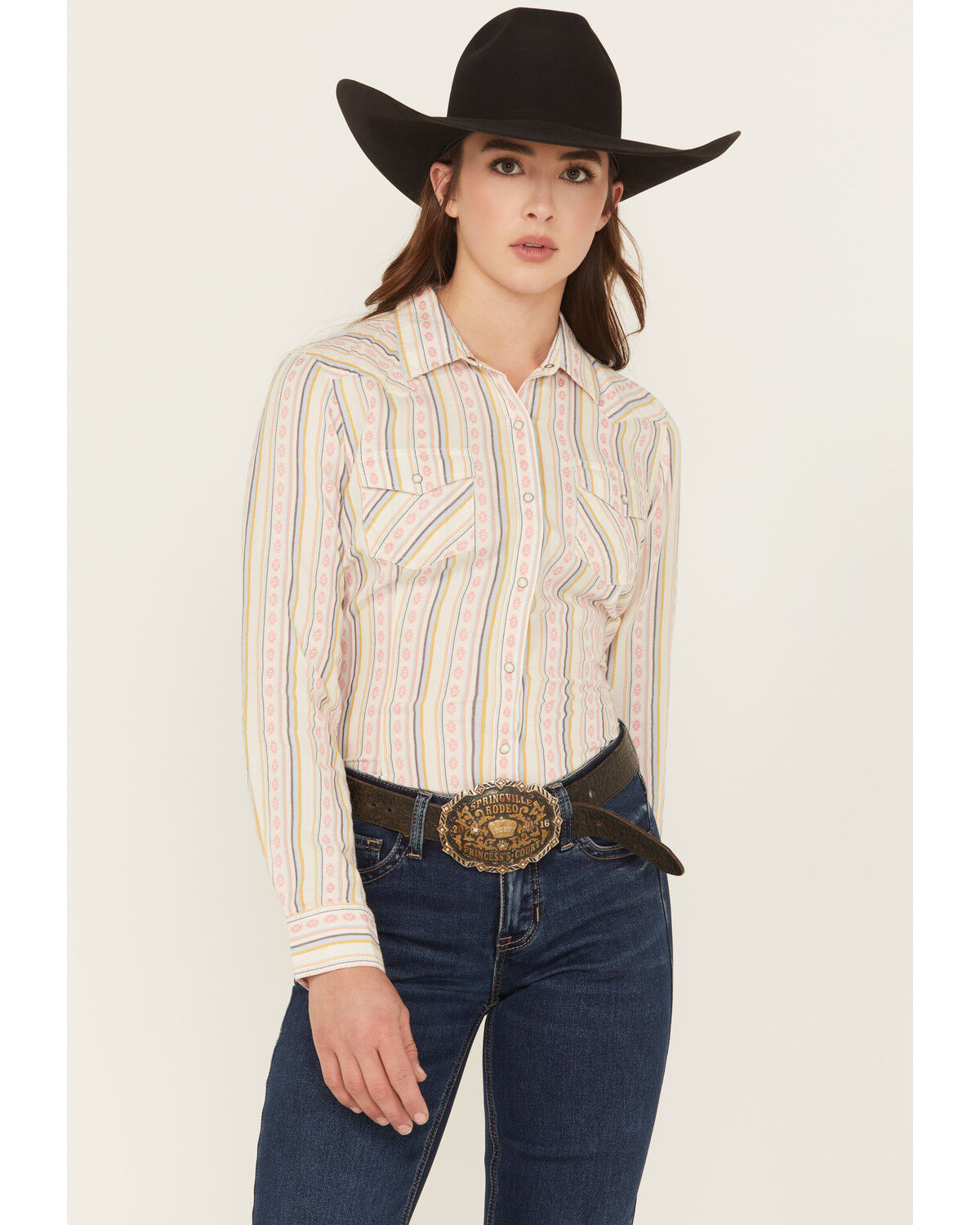 Image #1 - Ariat Women's Alyssa Wallpaper Print Long Sleeve Snap Western Shirt, Multi, hi-res
