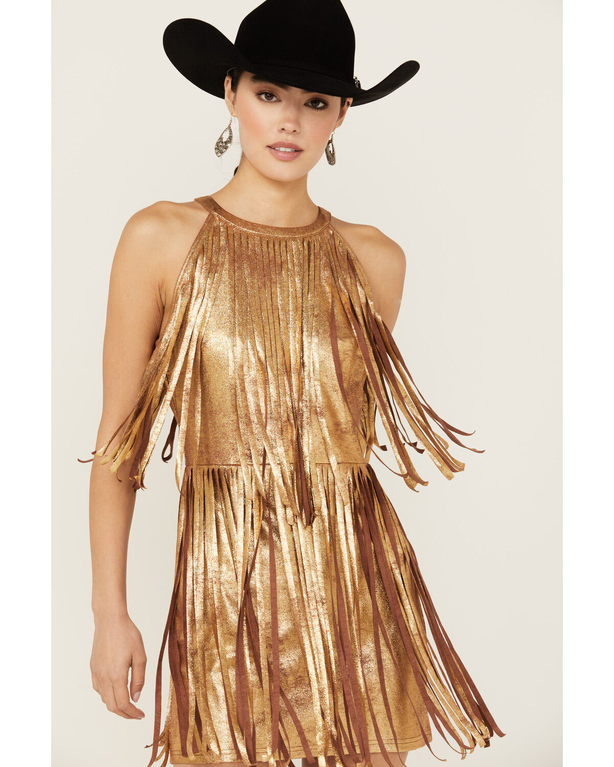 Image #1 - Idyllwind Women's Tucker Faux Suede Fringe Mini Dress, Brown, hi-res