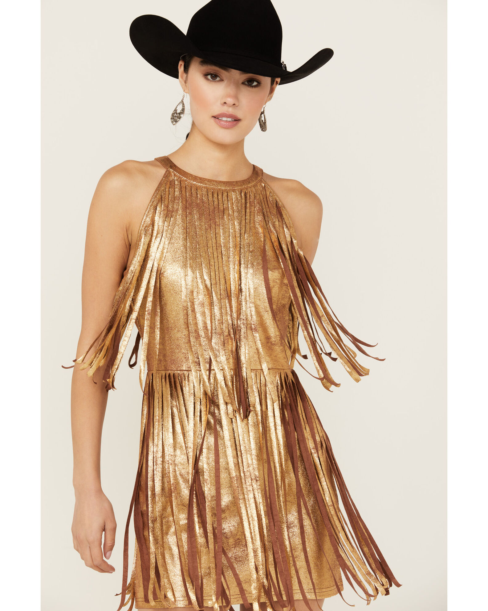 Suede tassel dress cheap