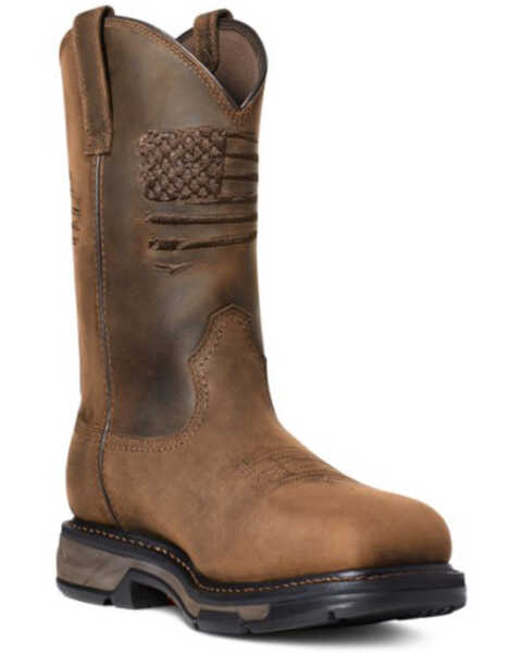 Ariat Men's WorkHog® Patriot Waterproof Western Work Boots - Carbon Toe, Brown, hi-res