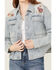 Image #3 - Driftwood Women's Light Wash Embroidered Steer Head Denim Shacket, Light Wash, hi-res