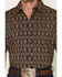 Image #3 - RANK 45&reg; Men's Free Hand Medallion Print Short Sleeve Button-Down Stretch Western Shirt, Black, hi-res
