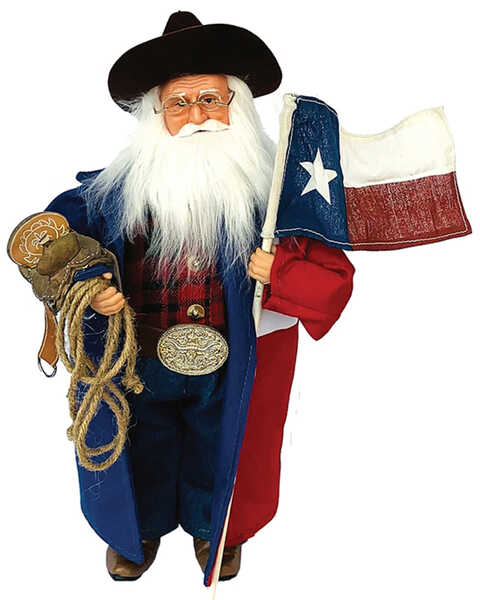 Image #1 - Santa's Workshop 15" Texas Cowboy Santa Claus, Blue, hi-res