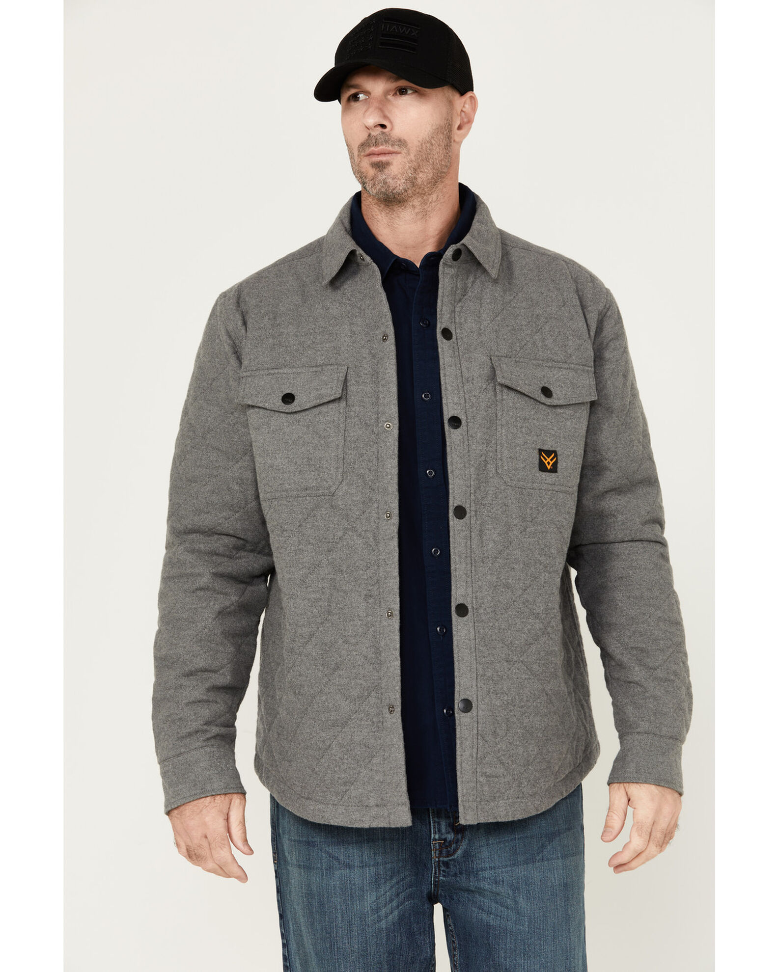 Men's quilted discount flannel shirt jacket