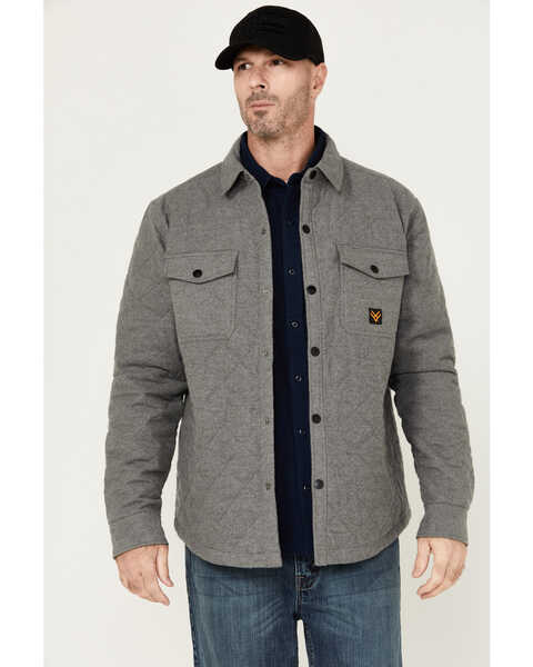 Image #1 - Hawx Men's Quilted Flannel Shirt Jacket , Charcoal, hi-res
