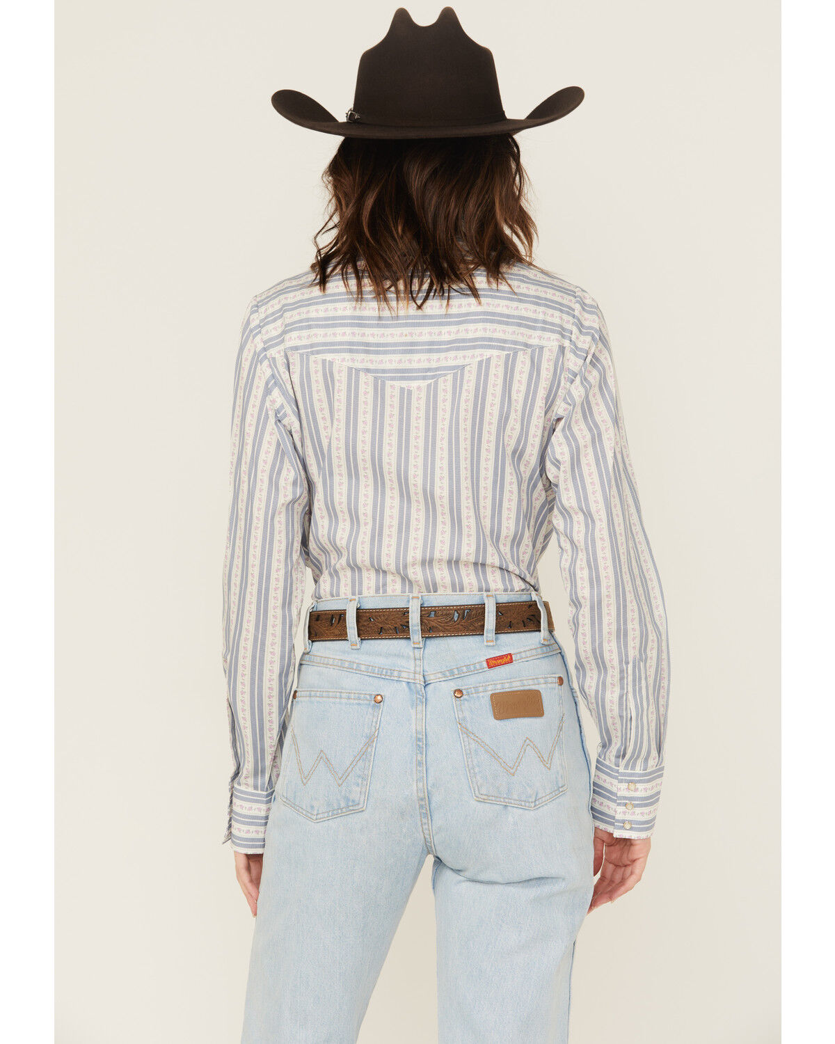Image #5 - Cowboygirl by Jenna Paulette Women's Wallpaper Long Sleeve Pearl Snap Western Shirt, Blue, hi-res