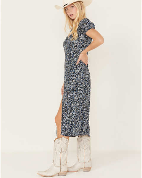 Idyllwind Women's Beth Smocked Midi Dress, Navy, hi-res