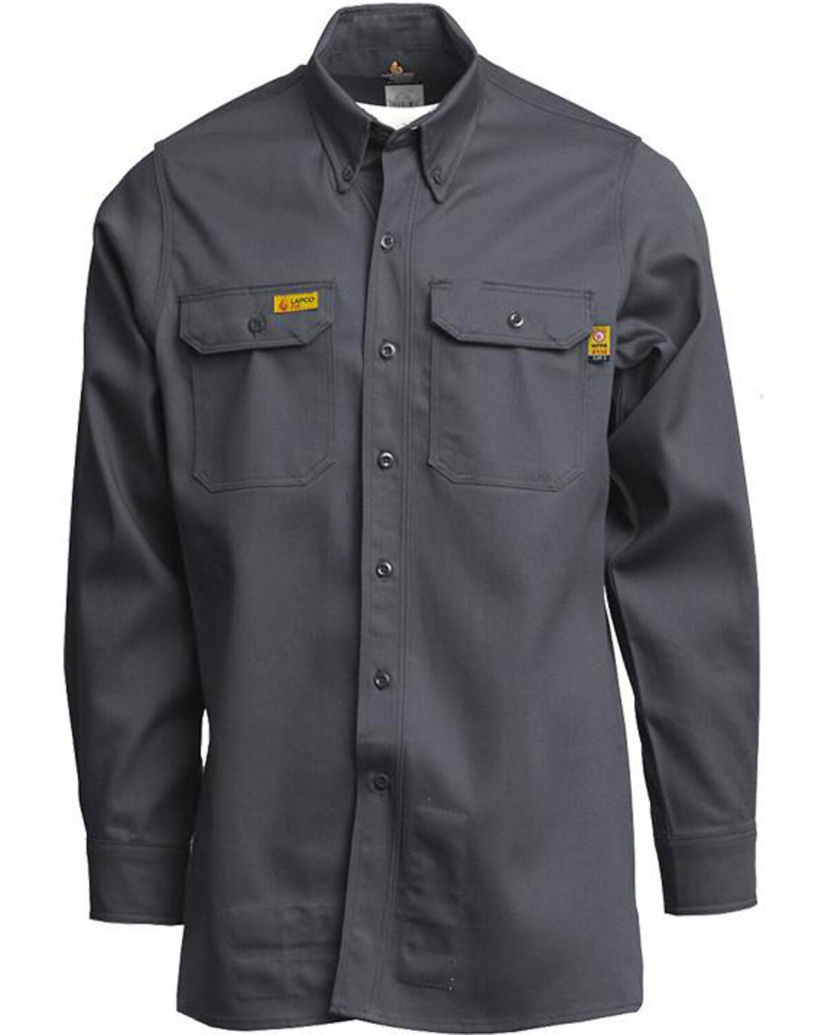 Lapco Men's FR 6oz. Gold Label Uniform Shirt - Tall, Grey, hi-res