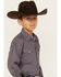 Image #2 - Roper Boys' Amarillo Geo Print Long Sleeve Western Pearl Snap Shirt, Grey, hi-res