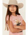 Image #2 - Shyanne Girls' Long Live Cowgirls Short Sleeve Graphic Tee, Pink, hi-res
