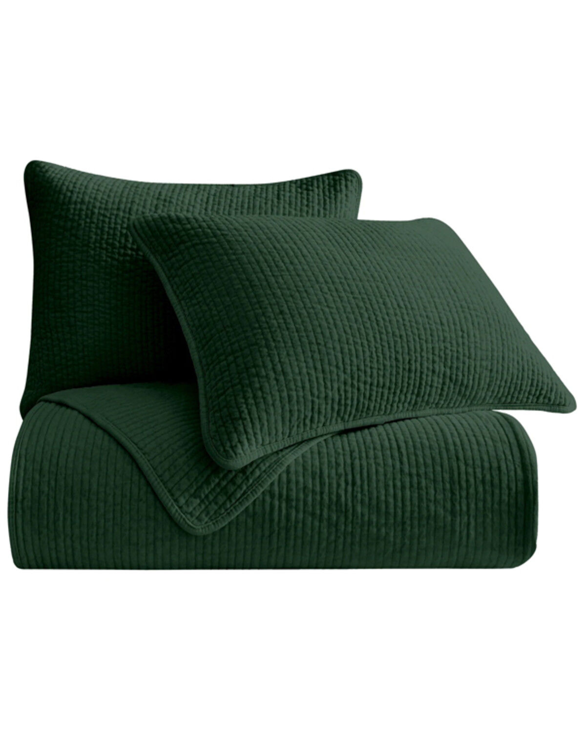 Image #2 - HiEnd Accents Emerald Stonewashed Cotton & Velvet 3-Piece Full/Queen Quilt Set, Green, hi-res