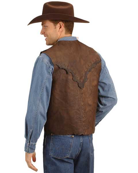 Kobler Antiqued Leather Vest, Brown, hi-res