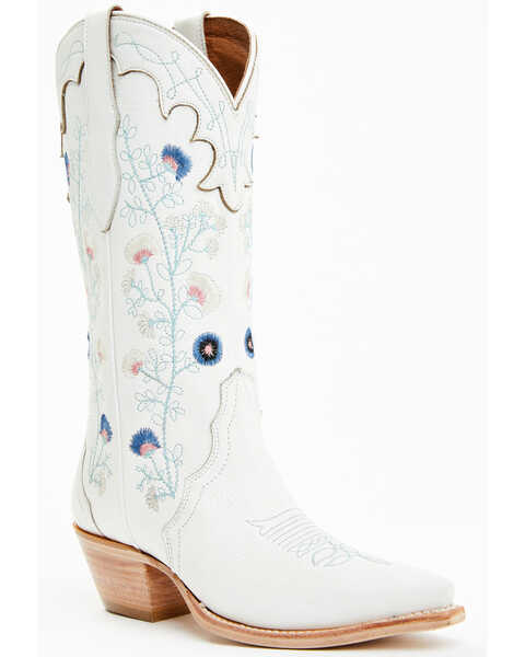 Shyanne Women's Fleur Western Boots - Snip Toe, White, hi-res