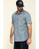 Image #3 - Hawx Men's Rancho Chambray Solid Short Sleeve Work Shirt , Blue, hi-res
