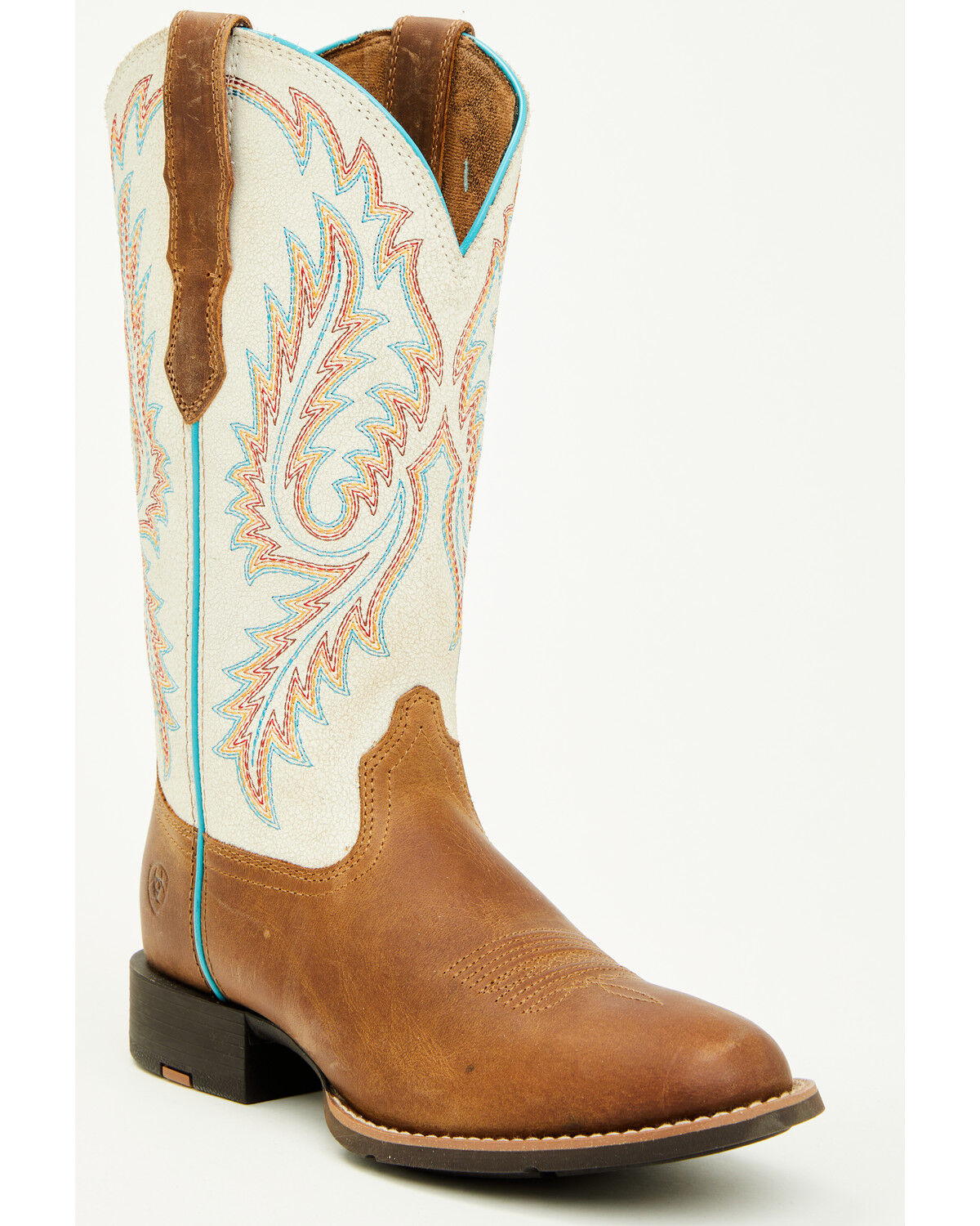 Image #1 - Ariat Women's Round Up StretchFit Performance Western Boots - Round Toe, Beige, hi-res