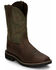 Image #1 - Justin Men's Driller Western Work Boots - Steel Toe, Dark Brown, hi-res