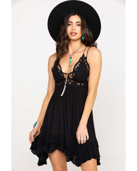 Free People Women's Adella Slip Dress, Black, hi-res