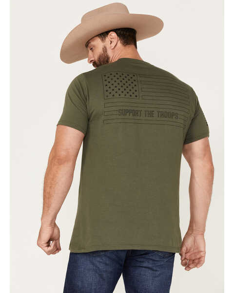 Image #4 - Howitzer Men's Support The Troops Graphic T-Shirt, Green, hi-res