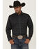Image #1 - RANK 45® Tiki Room Striped Print Long Sleeve Button-Down Stretch Western Shirt, Black, hi-res